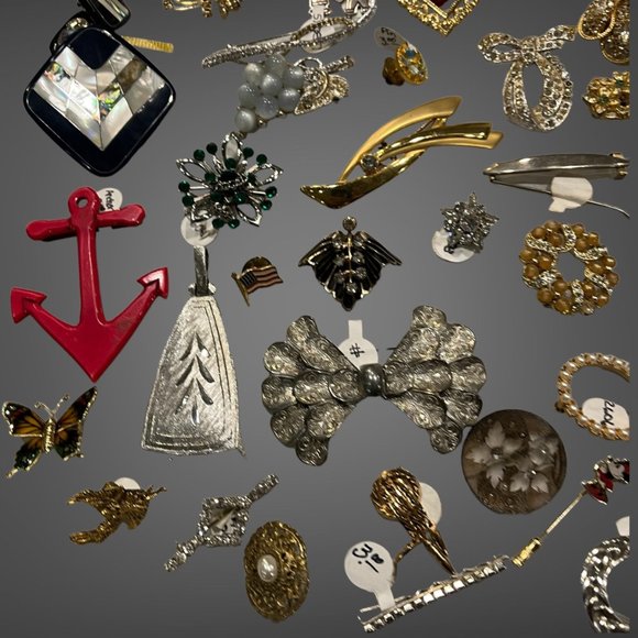 Huge Lot Vintage Brooches Pins Womens Jewelry - Picture 12 of 14